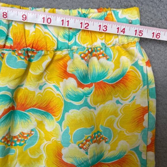 Kulani Kinis Relaxed Linen Blend Shorts Tropical Print Size M Swim Vacation NWOT - Picture 4 of 8